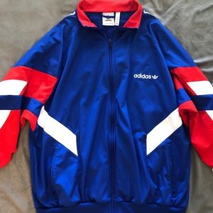 red and white adidas track jacket